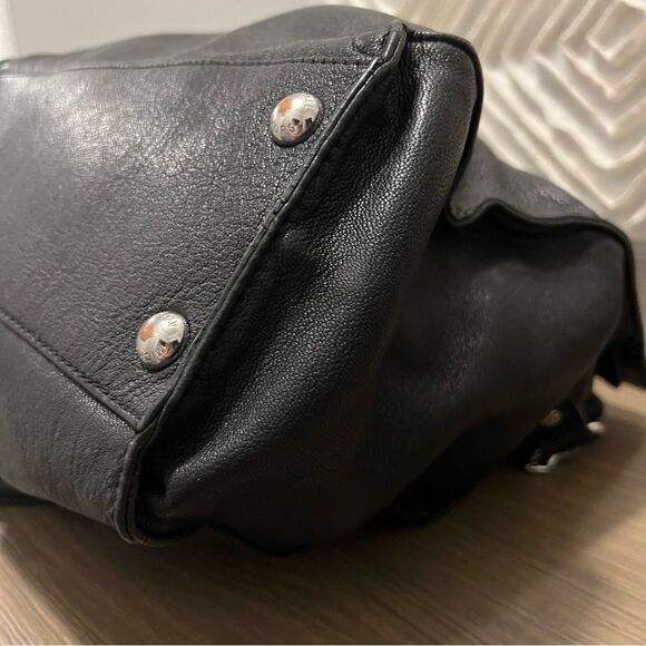 Michael Kors Black Hamilton Slouch Satchel Pebbled Soft Leather Silver Padlock - Picture 11 of 16